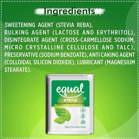 Equal Stevia 100% Natural Sweetness From Stevia- 10g (Pack Of 100 Tablets)