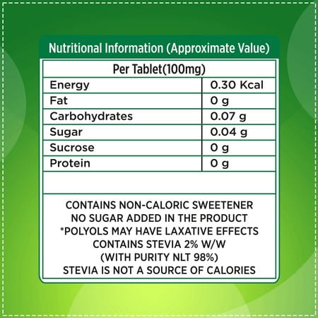 Equal Stevia 100% Natural Sweetness From Stevia- 10g (pack Of 100 Tablets)