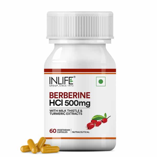 Inlife Berberine Hcl 500Mg Supplements With Milk Thistle & Turmeric Extract - 60 Veg Capsules