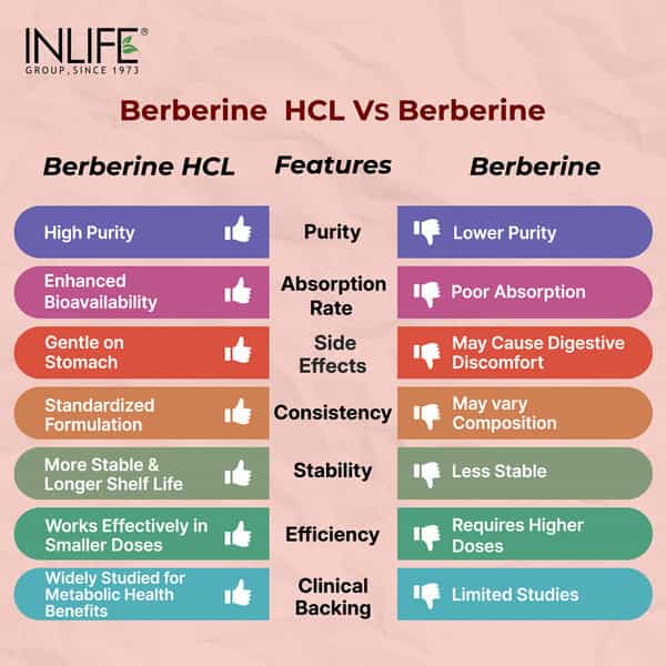 Inlife Berberine Hcl 500Mg With Milk Thistle Liver & Blood Sugar Support - 60 Capsules