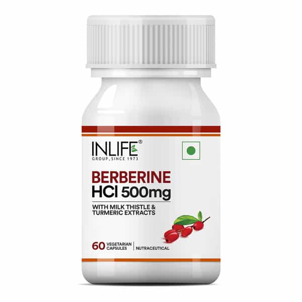 Inlife Berberine Hcl 500Mg Supplements With Milk Thistle & Turmeric Extract - 60 Veg Capsules