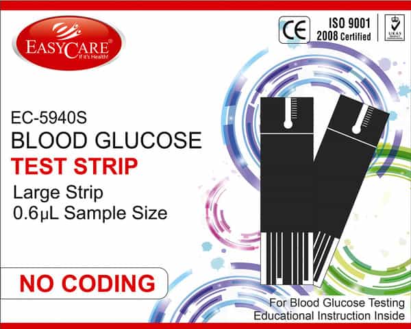 Easycare Pack Of 50 Blood Glucose Test Strips Only For Glucometer Model : Ec5940