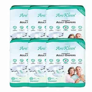 Arokleen Adult Diaper Tape Style Large (waist Size: 102 Cm-150 Cm) 10 Pcs Per Packet Pack Of 6