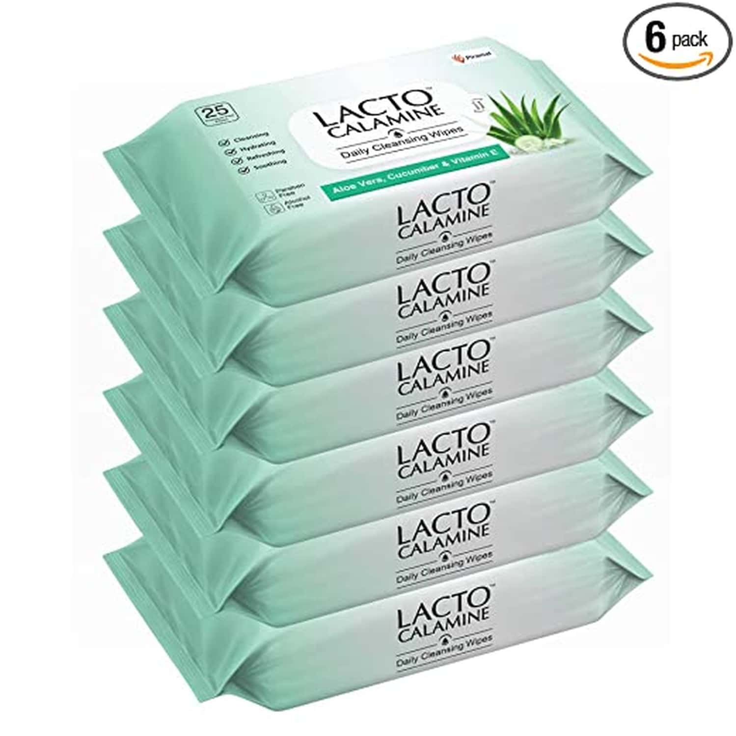 Lacto Calamine Daily Cleansing Face Wipes 100 Count | Pack Of 4