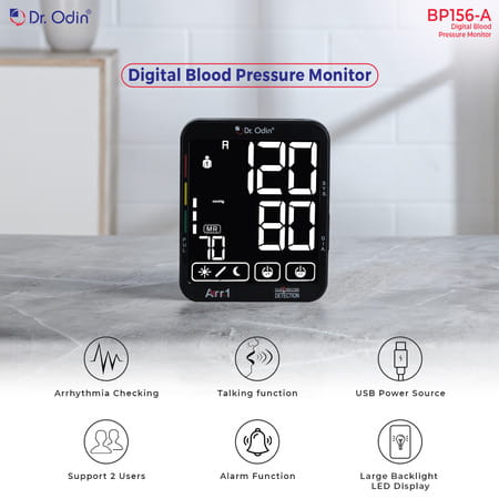 Dr. Odin Bp156 Digital Blood Pressure Monitor Touch Screen Talking Function Memory 1 No'S