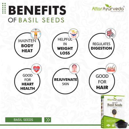 Attar Ayurveda Sabja Basil Seeds - 500 Gm