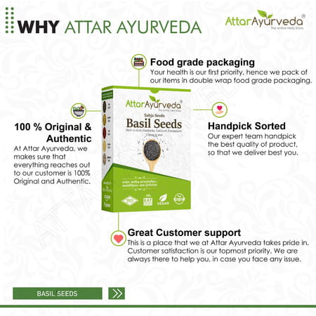 Attar Ayurveda Sabja Basil Seeds - 500 Gm