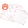 Basic 100% Cotton Terry Face Towel/Washcloth For Baby. Extra Soft Napkin For Baby Bums. (Pack Of 15)