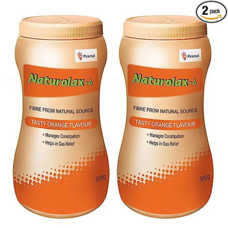 Naturolax A Isabgol Husk Powder | Effective For Constipation | Orange Flavour | 300 Gms -Pack Of 2