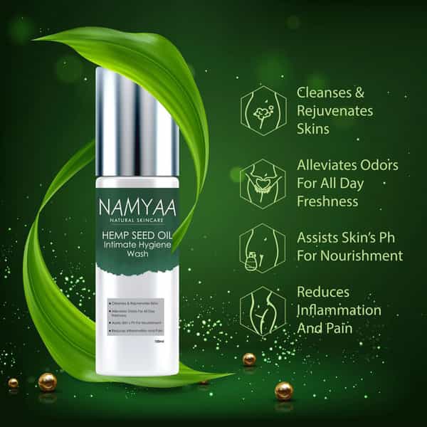 Namyaa Sensitive Intimate Hygiene Wash With Hemp Oil & Green Tea|Eliminates Odors|Ph Balanced|100Ml