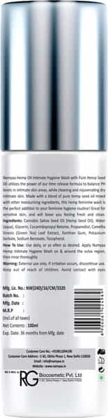 Namyaa Sensitive Intimate Hygiene Wash With Hemp Oil & Green Tea|Eliminates Odors|Ph Balanced|100Ml