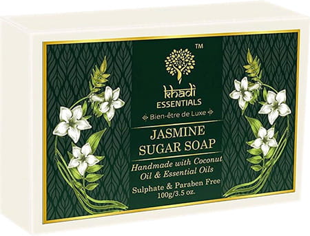 Khadi Essentials Luxurious Ayurvedic Jasmine Soap Organic Handmade Organic Bath Bar- 100 Gm