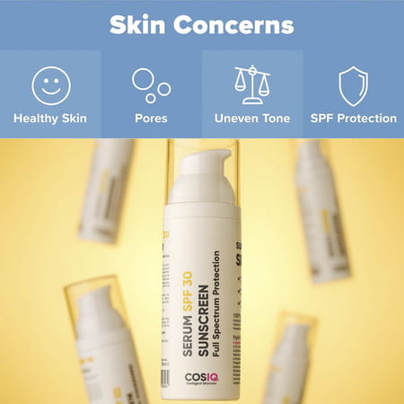 Cos-Iq Daily Use Sunscreen Serum Spf 30 Pa++++ Broad Spectrum 30Ml Uva Uvb And Ir Protection