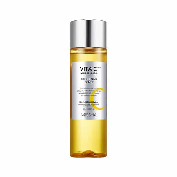 Missha Vita C Plus Brightening Toner - Corrects Stubborn Dark Spots & Hyperpigmentation - 200Ml