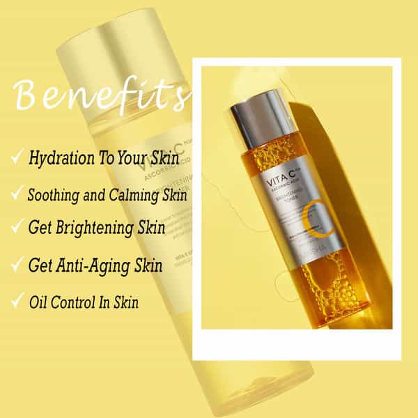Missha Vita C Plus Brightening Toner - Corrects Stubborn Dark Spots & Hyperpigmentation - 200Ml