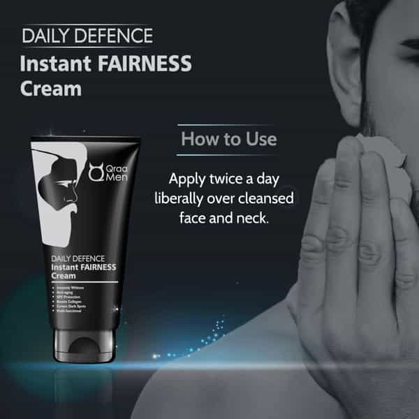 Qraa Men Daily Defence Instant Fairness Cream For Men Spf 15 Protection - 30 G