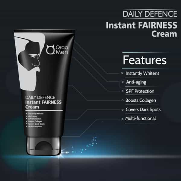 Qraa Men Daily Defence Instant Fairness Cream For Men Spf 15 Protection - 30 G
