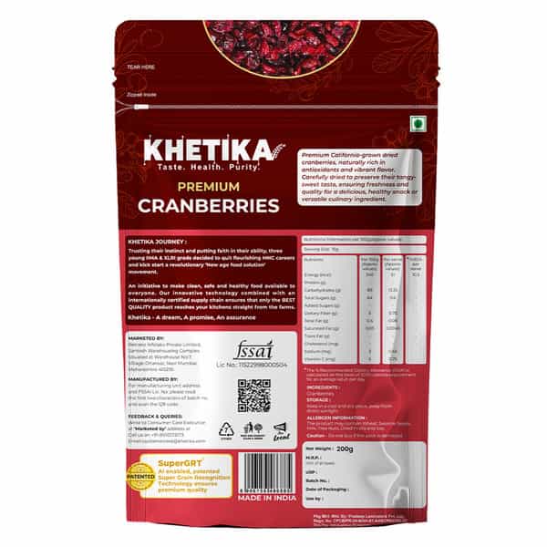 Khetika Premium Cranberry 200G