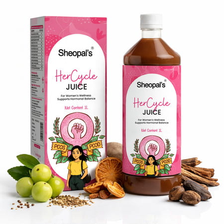 Sheopals Her Cycle Herbal Supplement Support Hormonal Balance | Pcos Pcod | Period Pain Relief - 1l