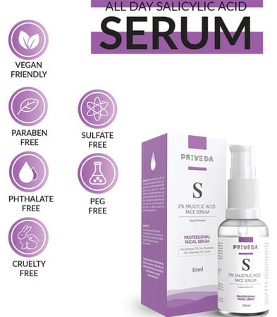 Priveda 2% Salicylic Acid Serum For Acne Blackheads & Open Pores