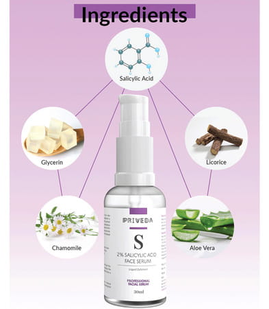Priveda 2% Salicylic Acid Serum For Acne Blackheads & Open Pores