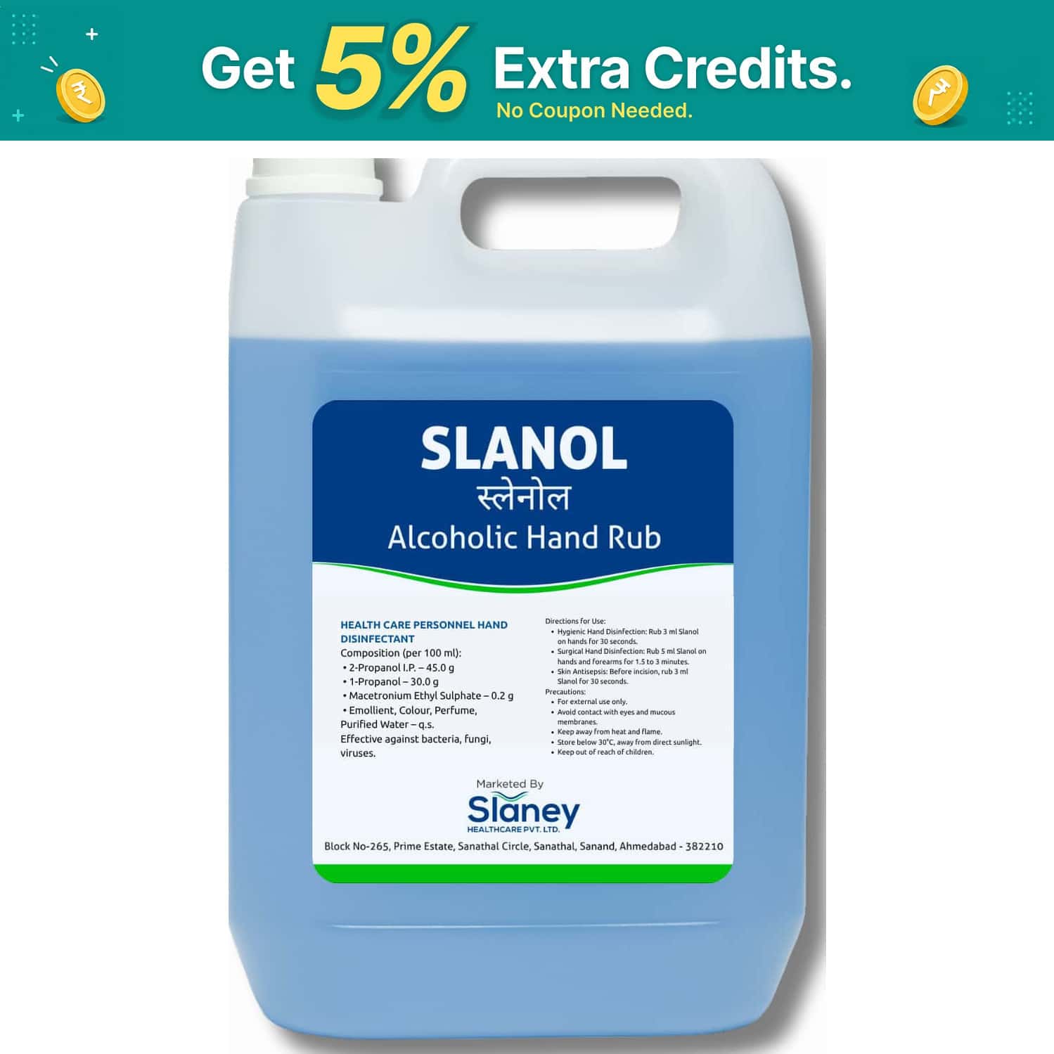 Slaney Slanol Alcohol Hand Sanitizer 5l