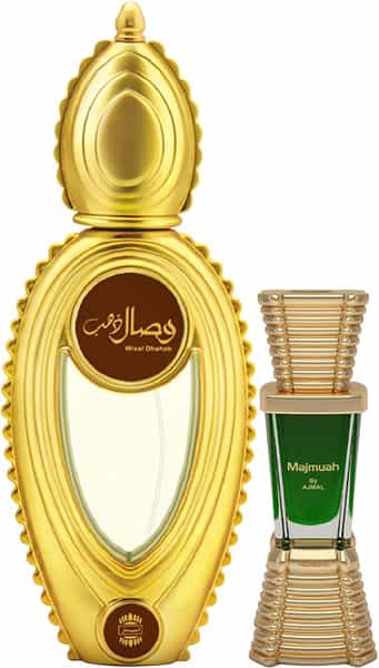 Ajmal Wisal Dhahab Edp 50Ml Perfume For Men And Majmua Cp Oil Alcohol-Free Attar 10Ml For Unisex