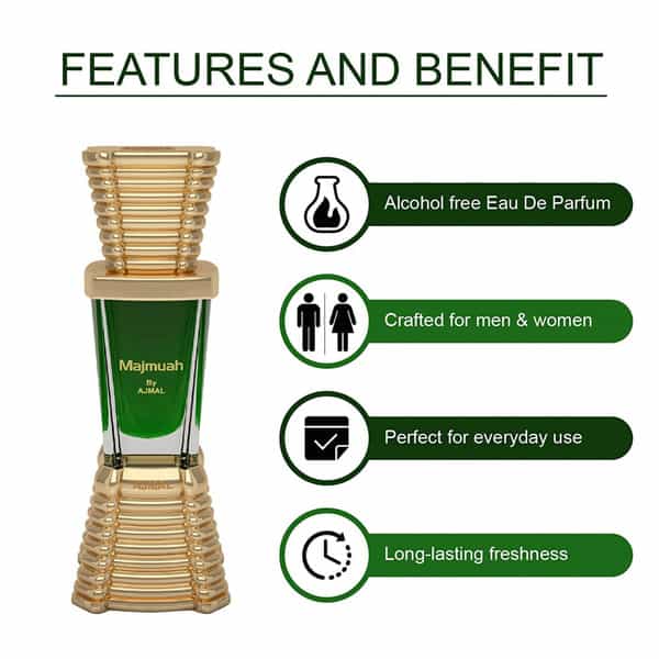 Ajmal Wisal Dhahab Edp 50Ml Perfume For Men And Majmua Cp Oil Alcohol-Free Attar 10Ml For Unisex