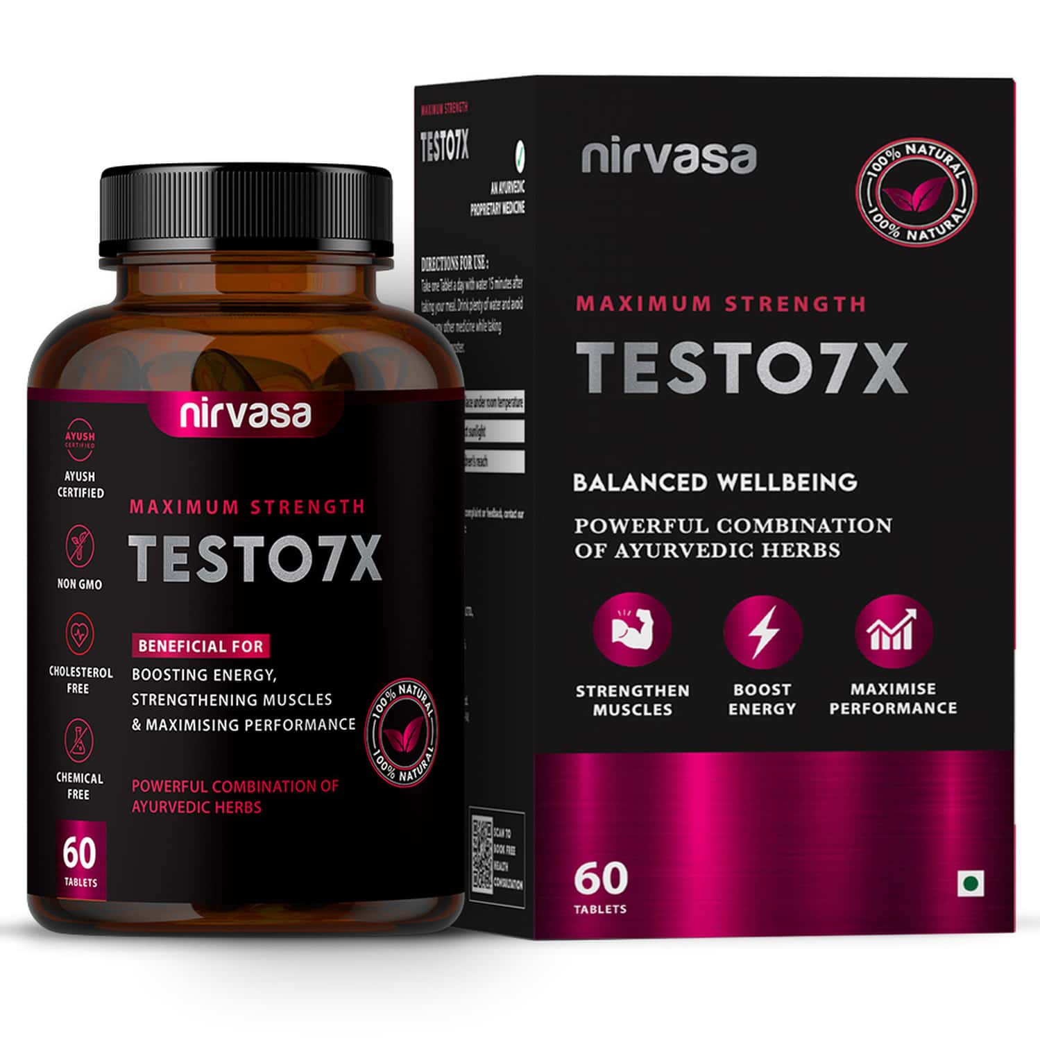 Buy NIRVASA TESTO7X TABLET, FOR STAMINA, PERFORMANCE AND BOOSTS TLEVEL