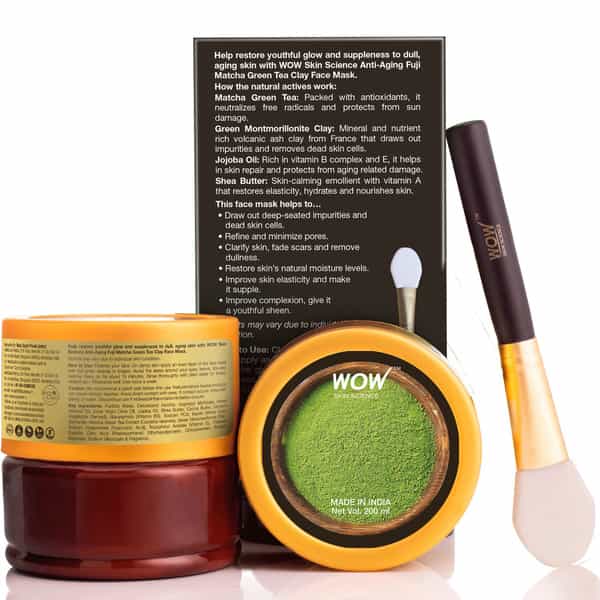 Wow Skin Science Anti Aging Fuji Matcha Green Tea Clay Face Mask 100 Ml