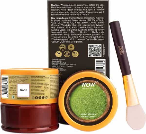 Wow Skin Science Anti Aging Fuji Matcha Green Tea Clay Face Mask 100 Ml