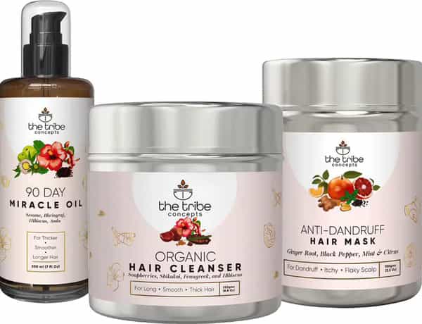 The Tribe Concepts Anti-Dandruff Treatment Kit/With Steel Tin 520 Gm