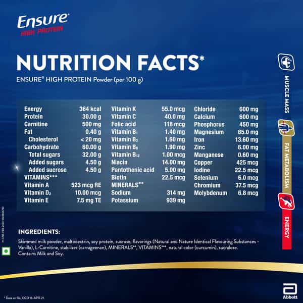 Ensure | High Protein Nutrition For Adults | Vanilla | Box 400 Gm