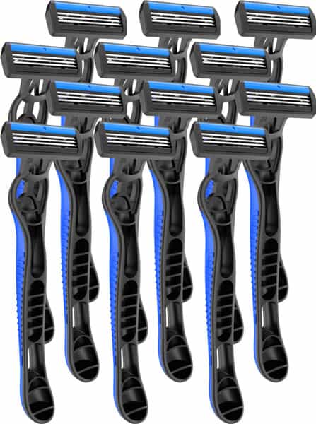 Zlade Armour Iii Readyshaver Triple Blade Disposable Shaving Razor For Men - Pack Of 12