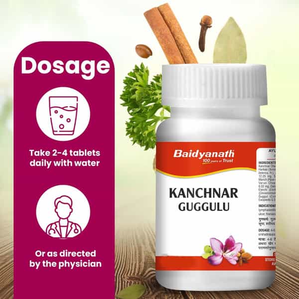 Baidyanath Ayurved Kanchnar Guggulu Tablets 160S (Pack Of 2) | Hormonal Balance