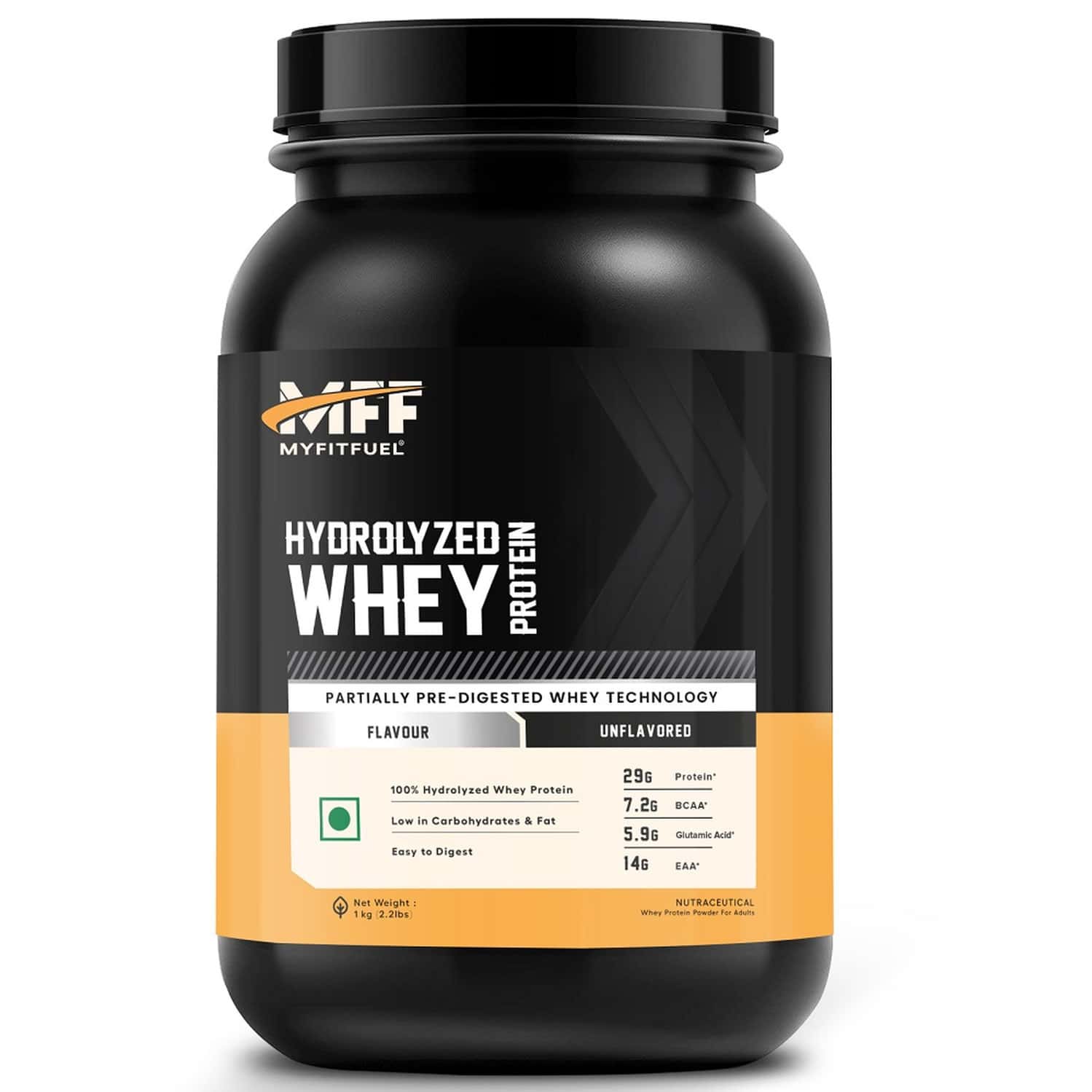 Myfitfuel Hydrolyzed Whey Protein Powder | 1 Kg | 30 Servings (unflavoured) | Pre Digested Protein