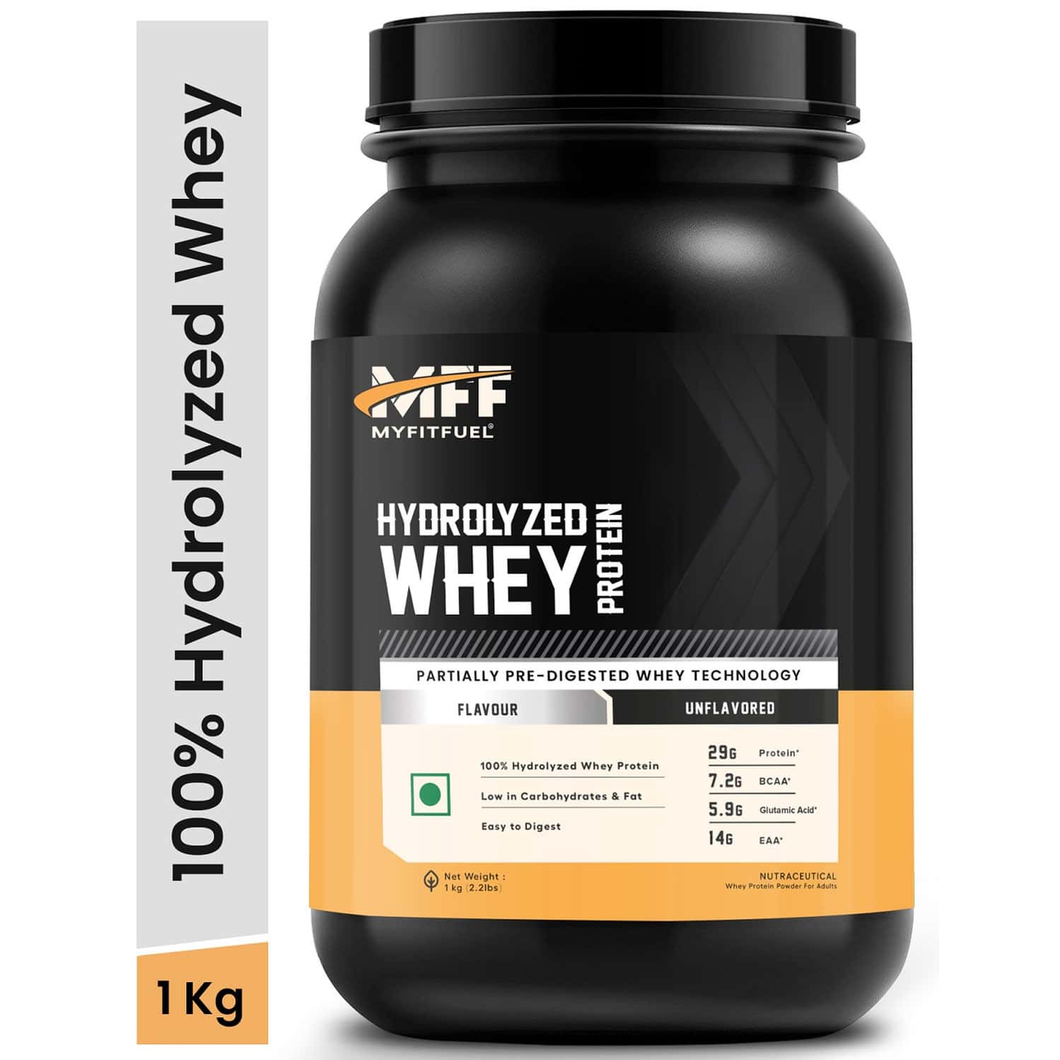 Myfitfuel Hydrolyzed Whey Protein Powder | 1 Kg | 30 Servings (unflavoured) | Pre Digested Protein
