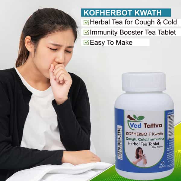 Ved Tattva Kof Herbo Tablets Kwath - Pure And Natural 30 Tea Tablets (Pack Of 2)