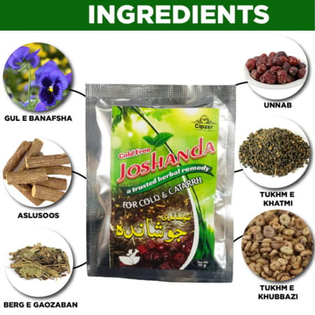 Cipzer Cold Free Joshanda 30g (Pack Of 3) | Cough| Cold & Asthma Relief | Sore Throat Care