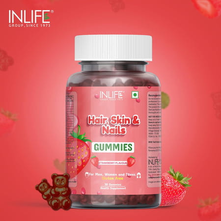 Inlife Biotin Gummies Hair Growth Hair Skin And Nails Gummies Supplement -2 Pack (2 X 30 No)