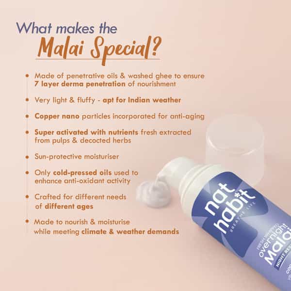 Nat Habit Cocoa Mogra Night Restore Face Cream | Light Face Moisturizer For Glowing Skin - 30G