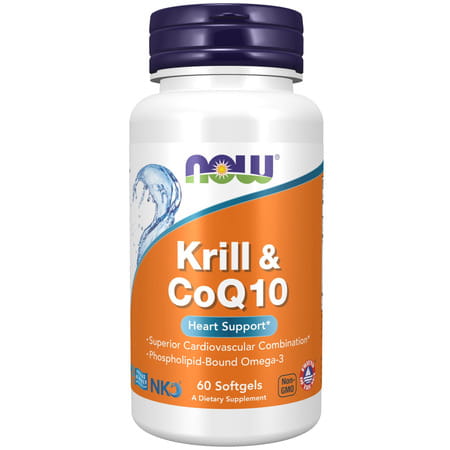 Now Foods Supplements | Krill & Coq10 | Phospholipid-Bound Omega-3 | Heart Support* | 60 Softgels