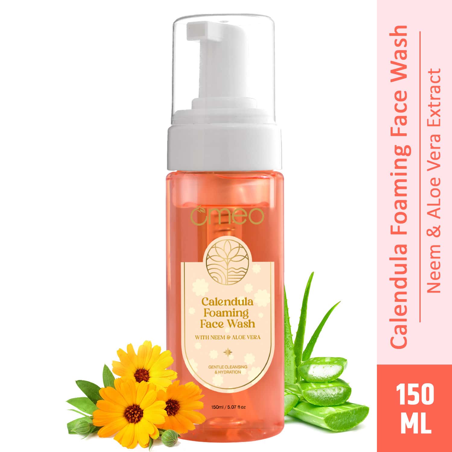 Omeo Calendula Foaming Face Wash | Anti Acne & Oil Control Face Wash For Normal To Oily Skin - 150ml
