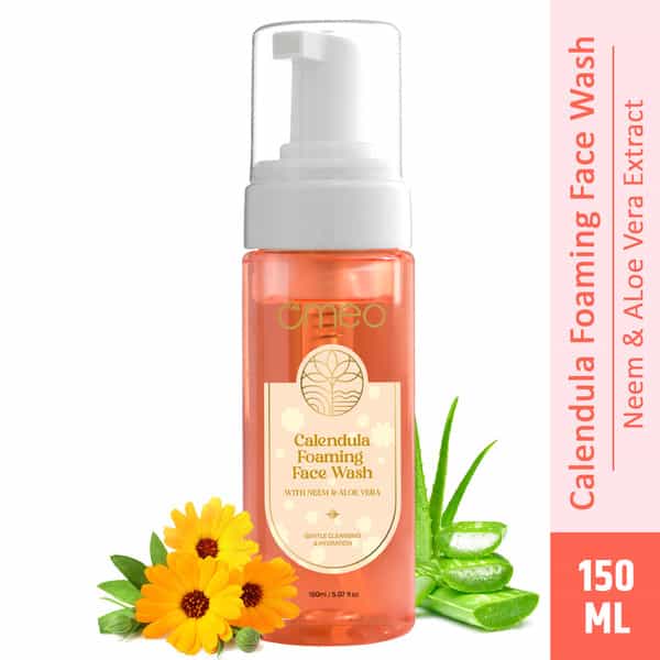 Omeo Calendula Foaming Face Wash | Anti Acne & Oil Control Face Wash For Normal To Oily Skin - 150Ml