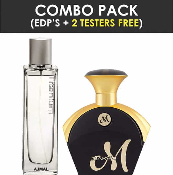 Ajmal Titanium Edp 100Ml Fresh Perfume For Men & Maryaj M For Her Eau De Parfum 90 Ml
