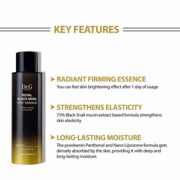Dr.g Royal Black Snail First Essence - Firming Skin - Bright Firming Essence - 165Ml