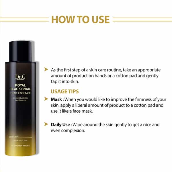 Dr.g Royal Black Snail First Essence - Firming Skin - Bright Firming Essence - 165Ml
