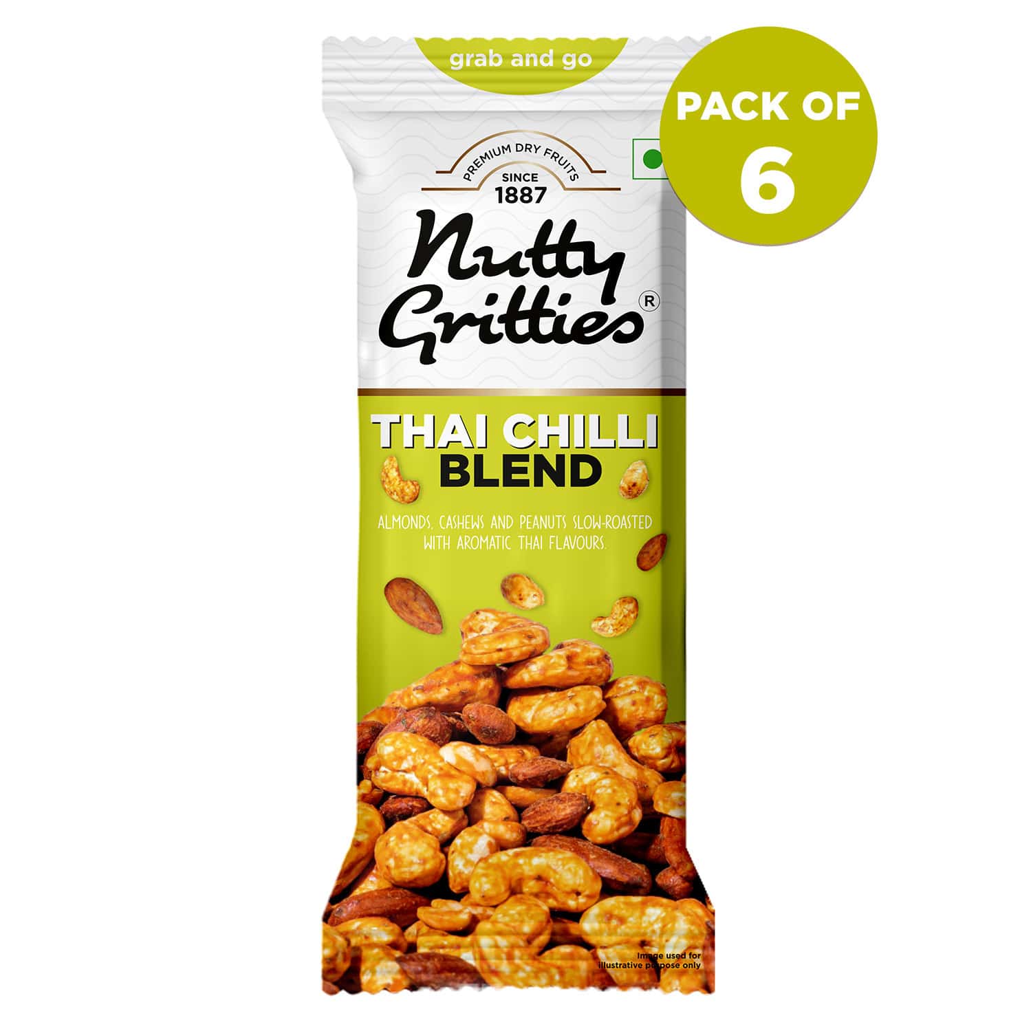 Nutty Gritties Thai Chilli Blend Trail Mix - 240g (Pack Of 6 X 40g Each)