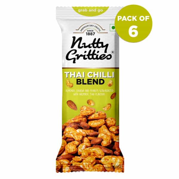 Nutty Gritties Thai Chilli Blend Trail Mix - 240G (Pack Of 6 X 40G Each)