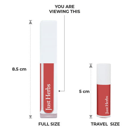 Just Herbs Ayurvedic Creamy Matte Long Lasting Liquid Lipstick - Hibiscus Red